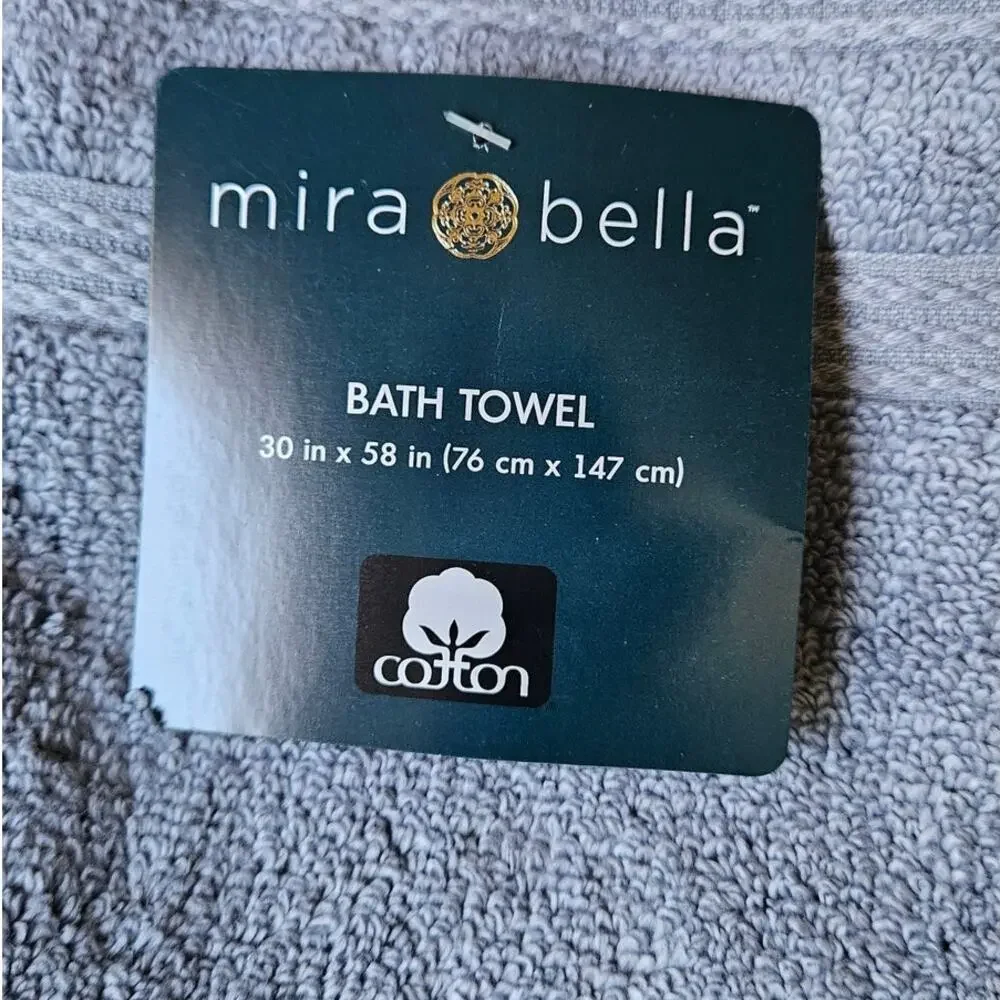 Mira Bella 100% Cotton Bath Towel OEKO-TEX  Blue NWT Costco